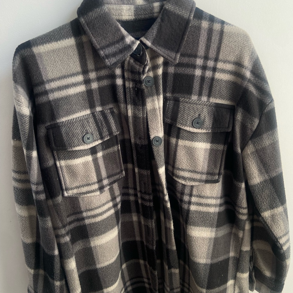 Forever 21 Black and Gray Plaid Shirt